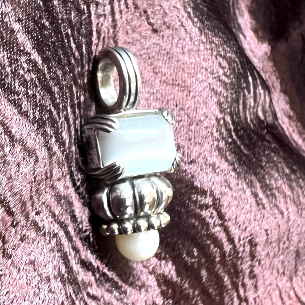 Silver David Yurman style pendant for chocker or chain